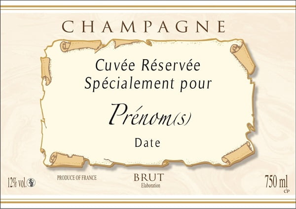Etiquette Champagne Personnalisee Pour Anniversaire Mariage Cadeau